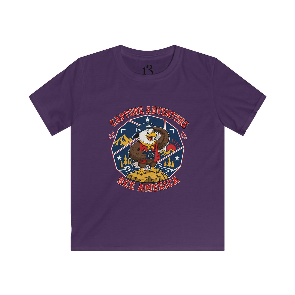 Kids Adventure Tee — "Capture Adventure, See America" Eagle Graphic