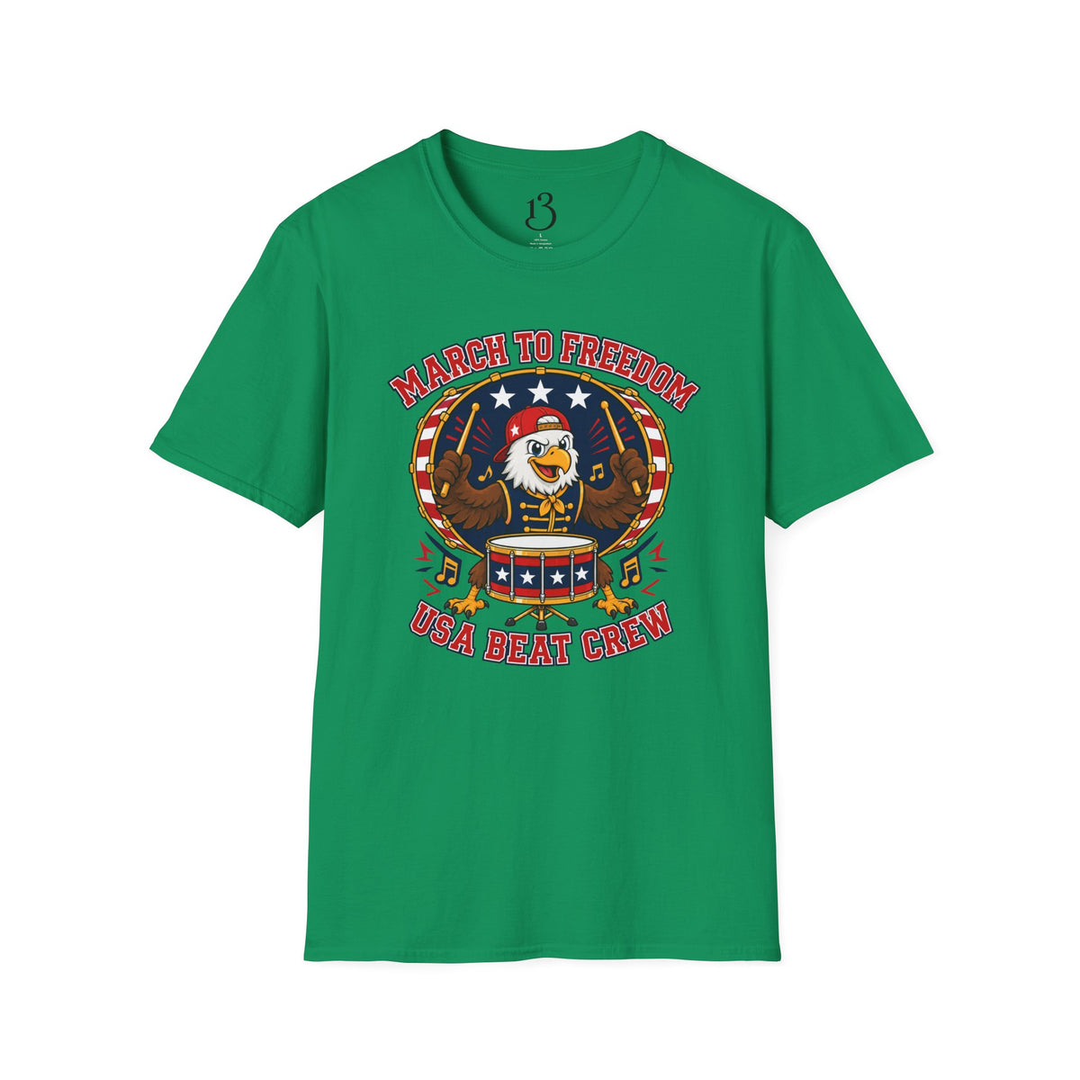 T-Shirt — "March to Freedom" Patriotic Eagle Drumline Tee
