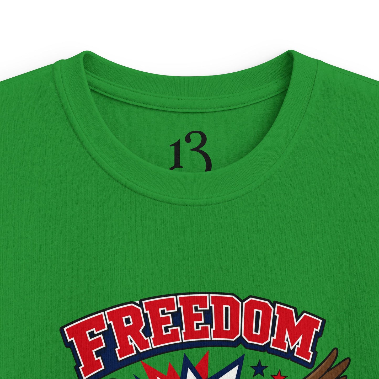 Kids Tee — "Freedom Flies Fast" Patriotic Eagle Shirt for 4th of July