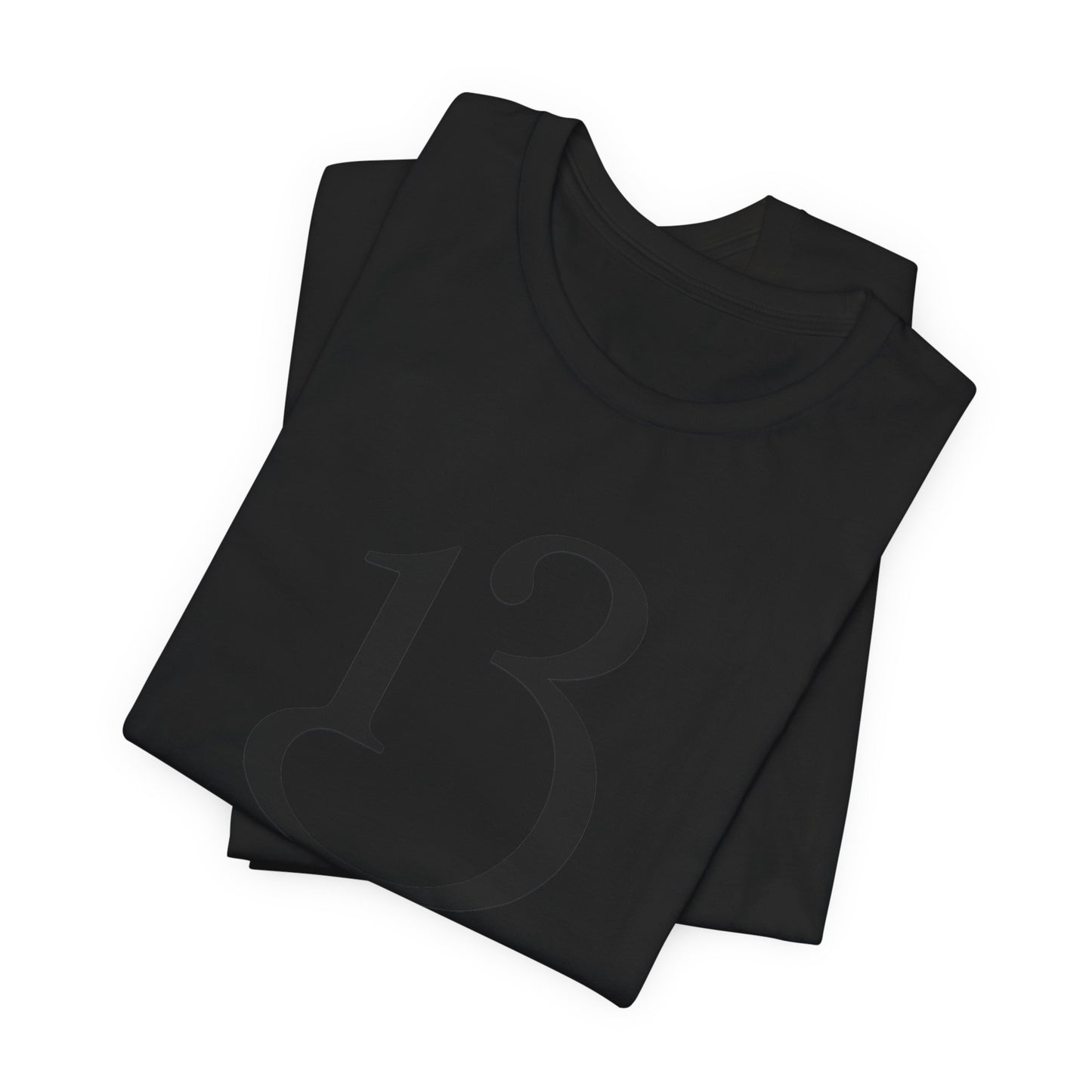 Lucky 13 Minimalist Number Tee — Simple Black '13' Graphic T-Shirt