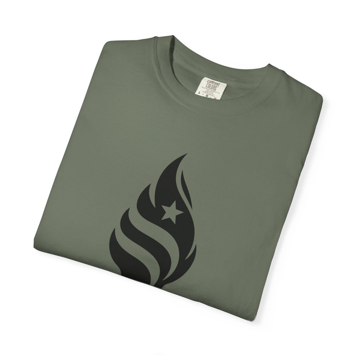Liberty Torch T-Shirt — Patriotic Flame Tee with Star Emblem