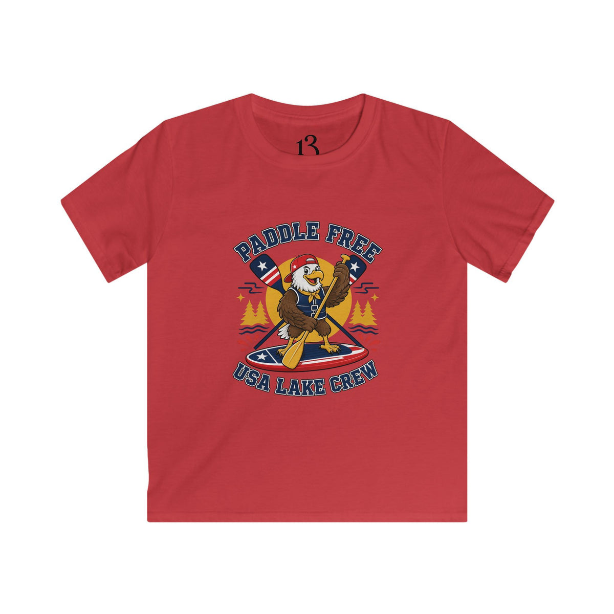 Paddle Kids Tee — "Paddle Free" USA Lake Crew Shirt