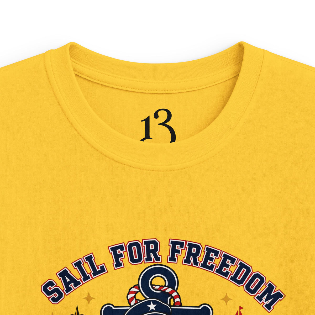 Kids Tee — "Sail for Freedom" USA Deck Crew Patriotic Sailor Graphic