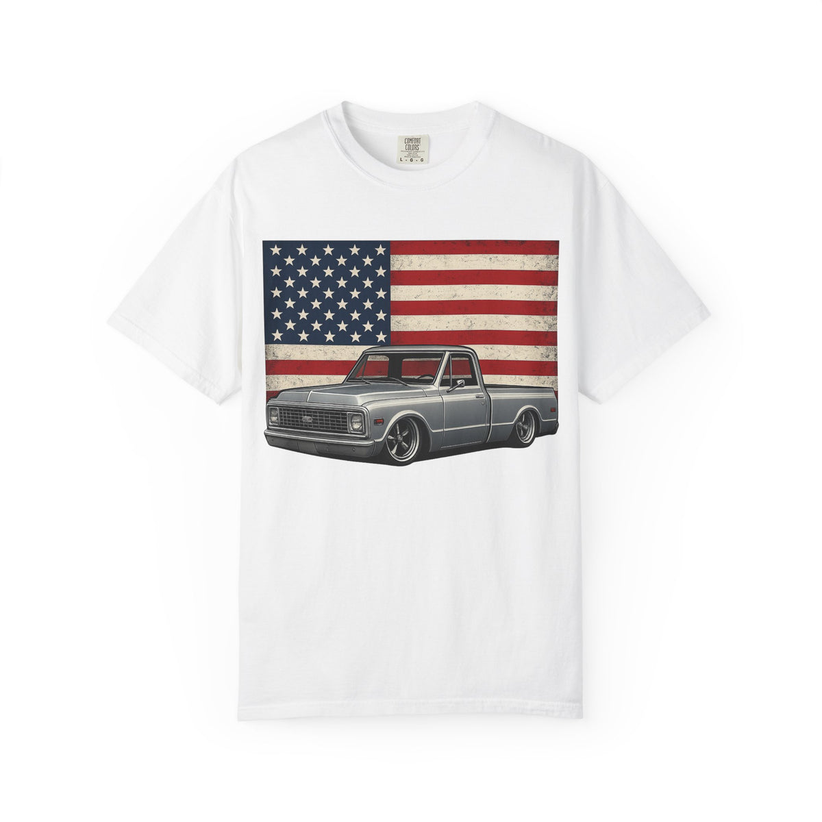Vintage Chevy C10 Truck T-Shirt with American Flag