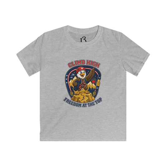 Kids T-Shirt – “Climb High, Dream Big” Adventure Graphic Tee
