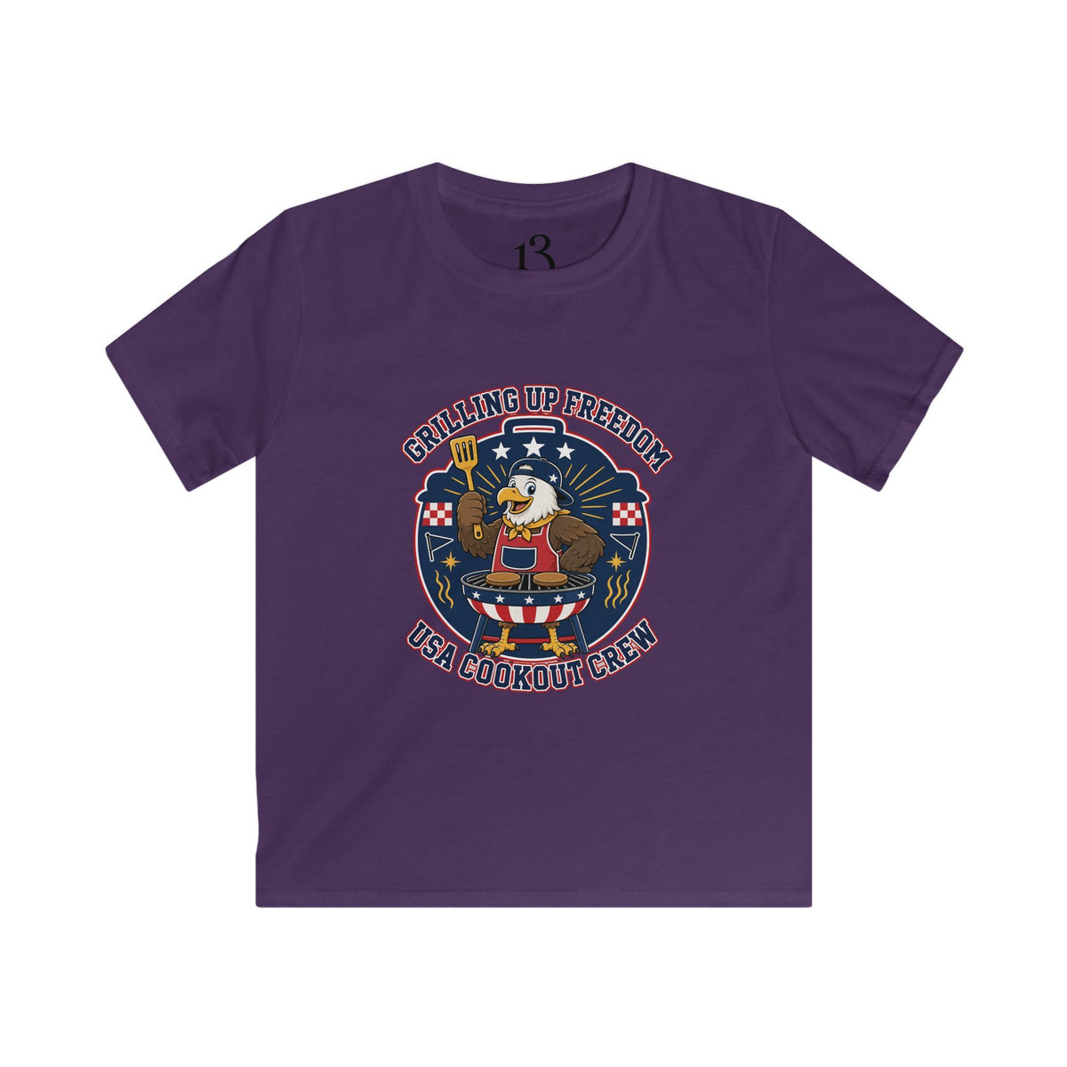 Kids T‑Shirt — "Grilling Up Freedom" USA Cookout Crew Patriotic BBQ Tee