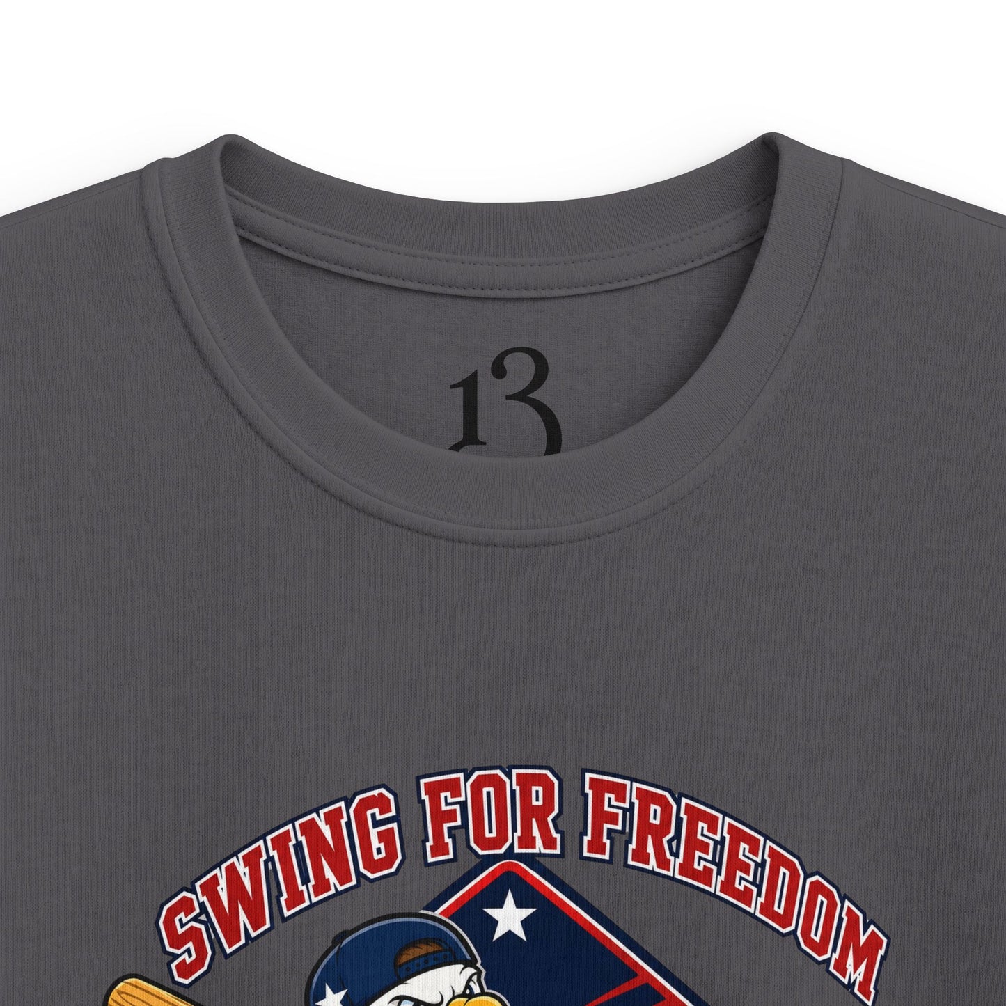 Kids Tee - "Swinging for Freedom" Patriotic Baseball Eagle Design