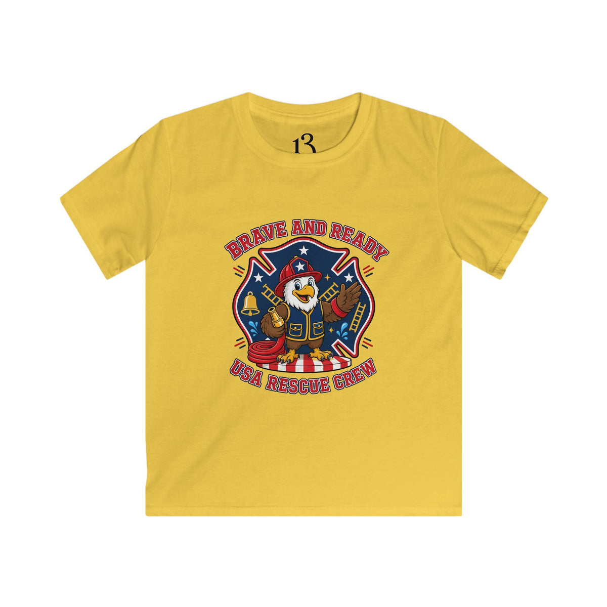 Kids Tee — Brave and Ready Fire Rescue Crew Graphic
