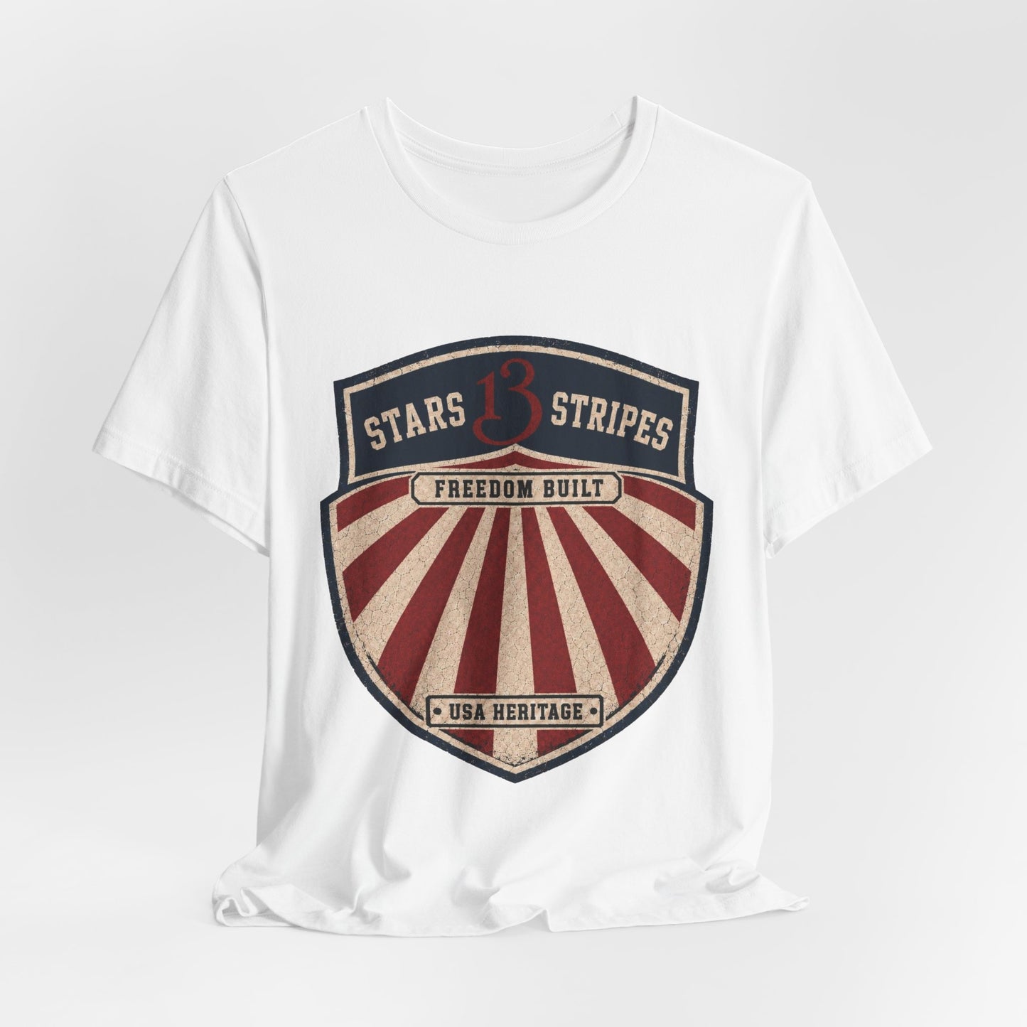 Stars13stripeS Shield T‑Shirt — Freedom Built USA Heritage Tee