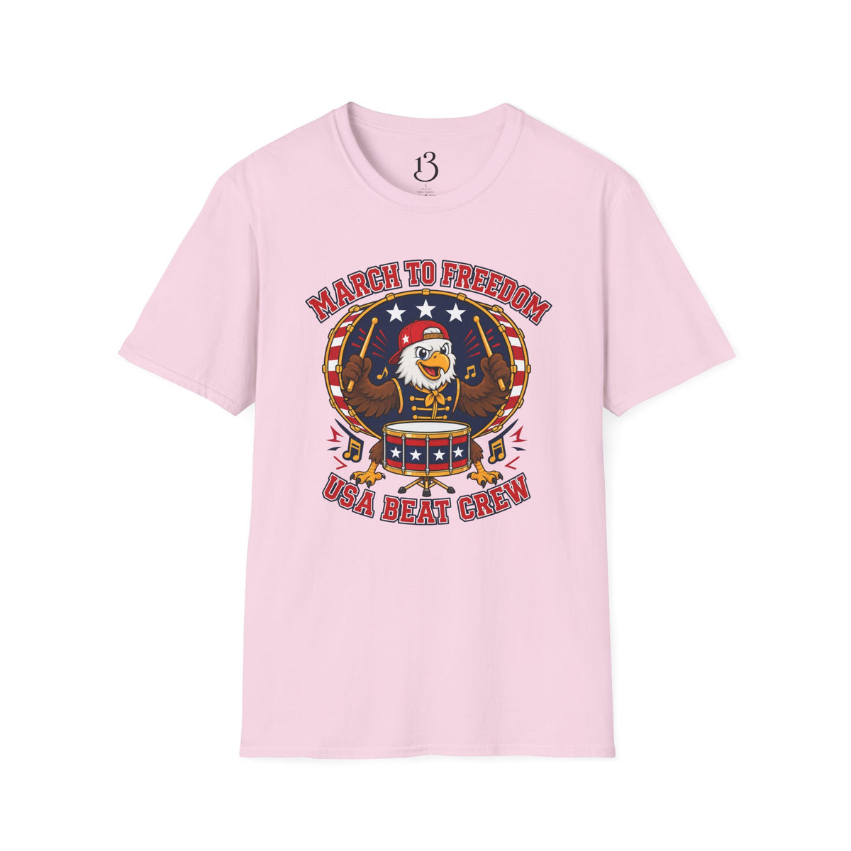 T-Shirt — "March to Freedom" Patriotic Eagle Drumline Tee