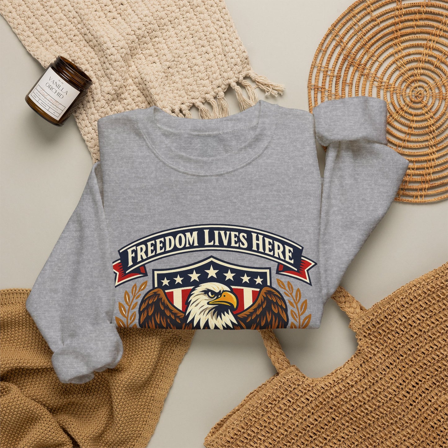 Freedom Lives Here Eagle Crewneck Sweatshirt