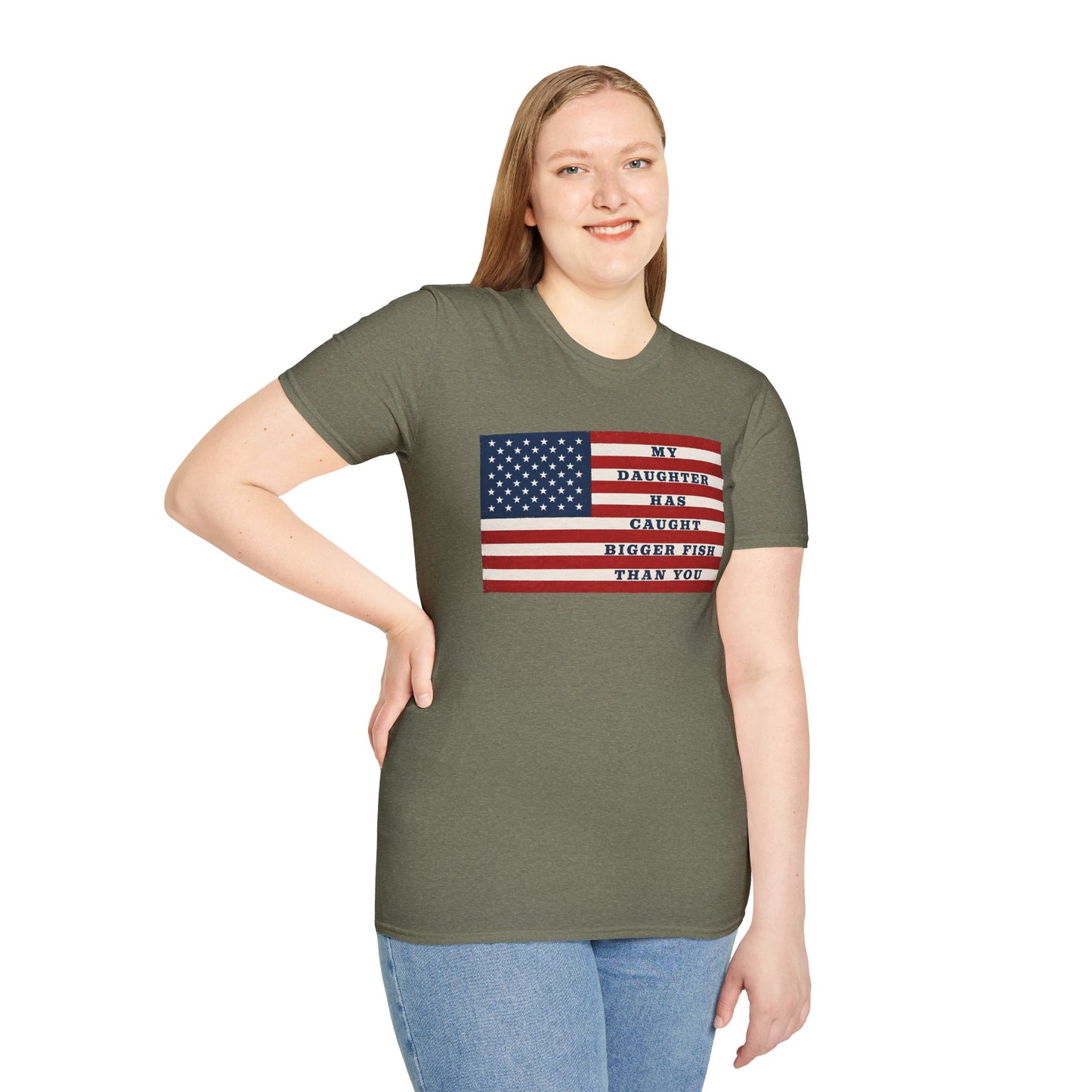 Patriotic 'My Daughter Has Caught Bigger Fish Than You' T-Shirt