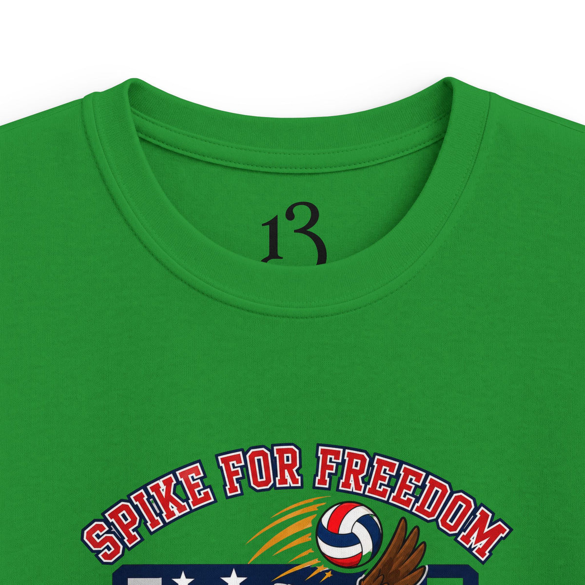 Kids Volleyball T‑Shirt — Eagle Playing Volleyball Graphic (Cheer For Victory)