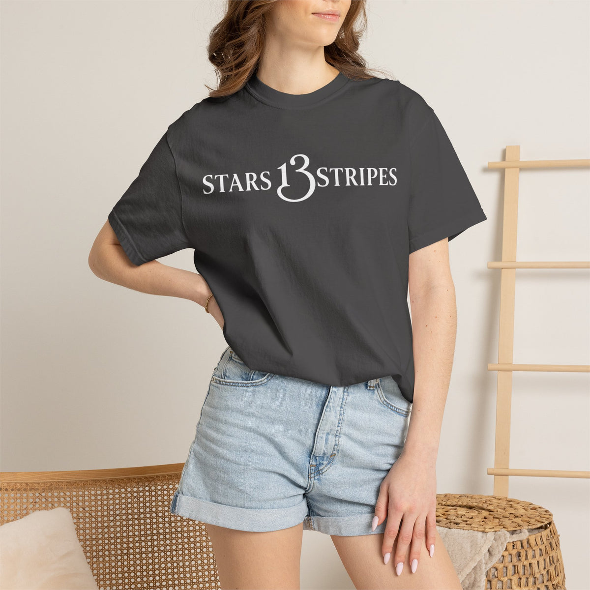 Stars13stripeS T‑Shirt — Vintage Olive Graphic Tee