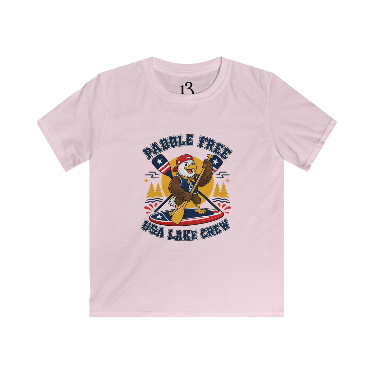 Paddle Kids Tee — "Paddle Free" USA Lake Crew Shirt