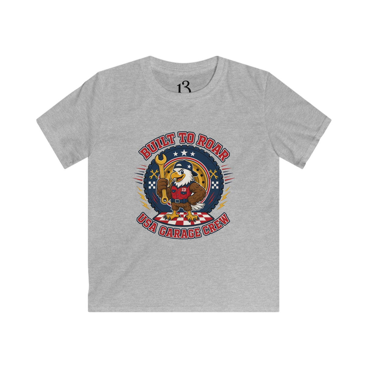 Kids Tee — "Born to Roar" USA Gator Crew Patriotic Cartoon T-Shirt