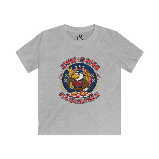 Kids Tee — "Born to Roar" USA Gator Crew Patriotic Cartoon T-Shirt