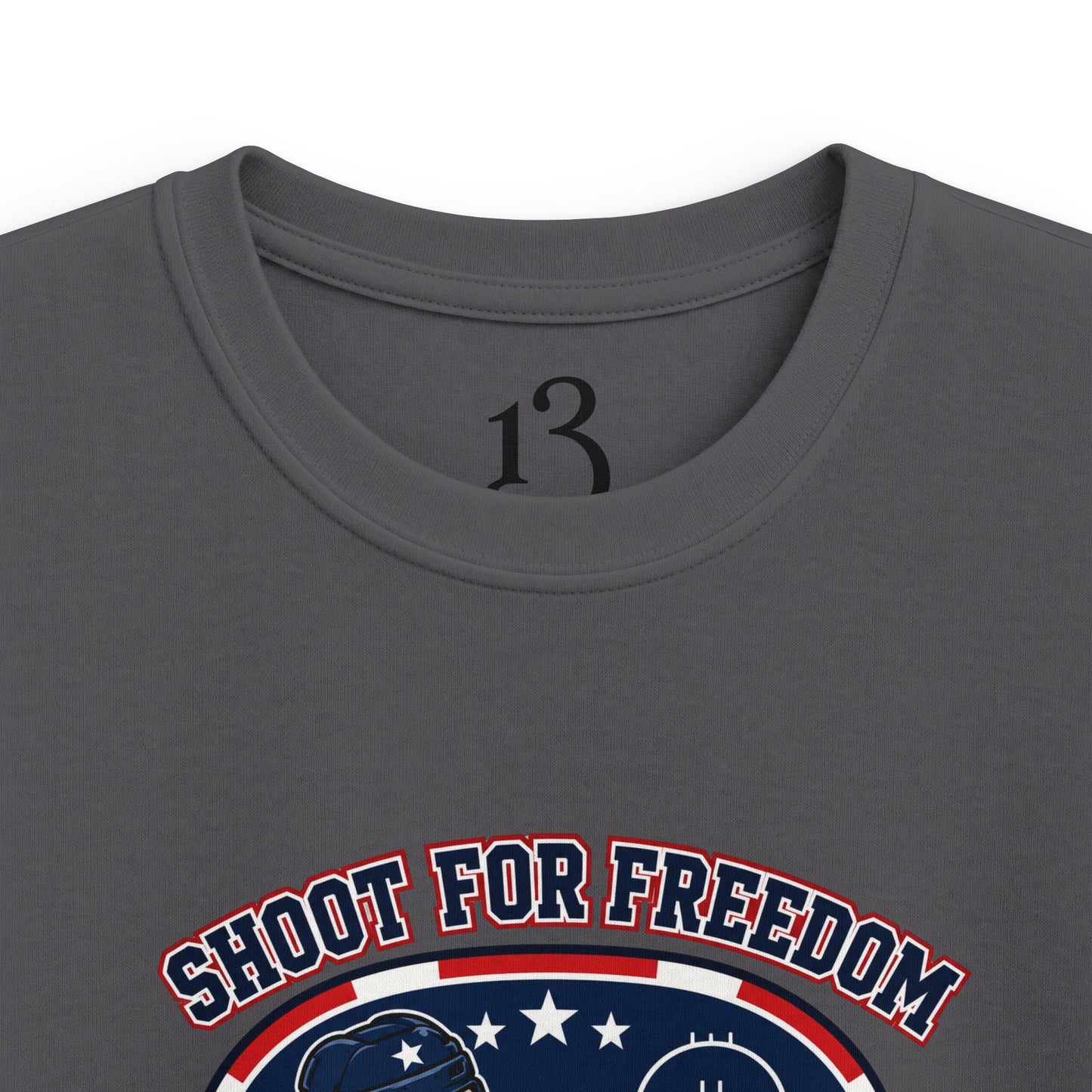 Kids Hockey Tee — "Shoot for Freedom" USA Hockey Crew Youth Shirt