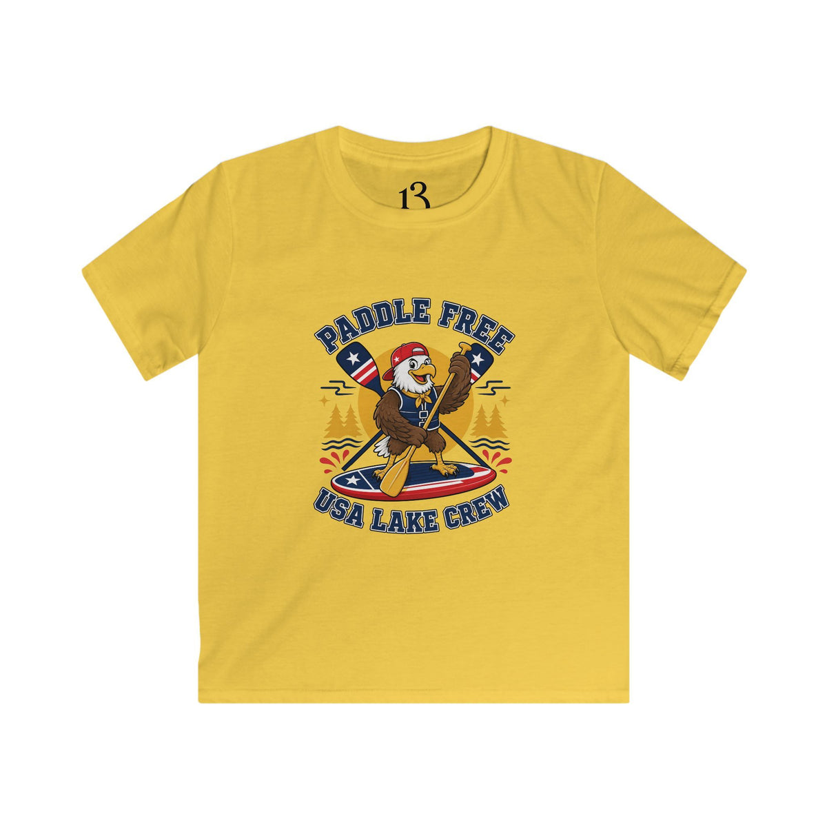 Paddle Kids Tee — "Paddle Free" USA Lake Crew Shirt