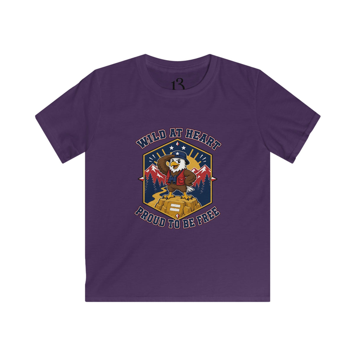 Kids Tee — "Wild at Heart, Ready to Be Free" Adventure Bear Graphic