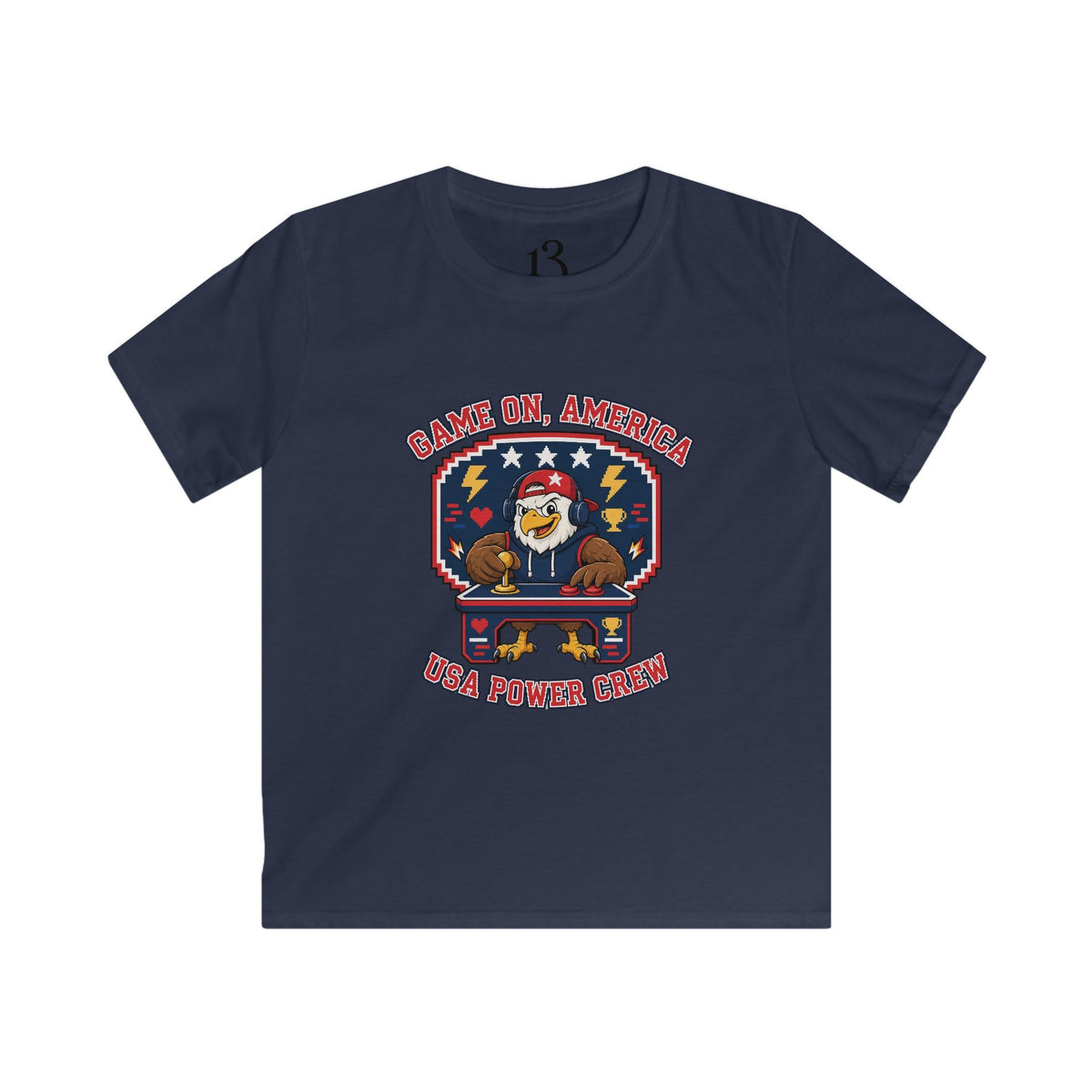 Kids Tee — 'Game On, America' Eagle Arcade Graphic Shirt