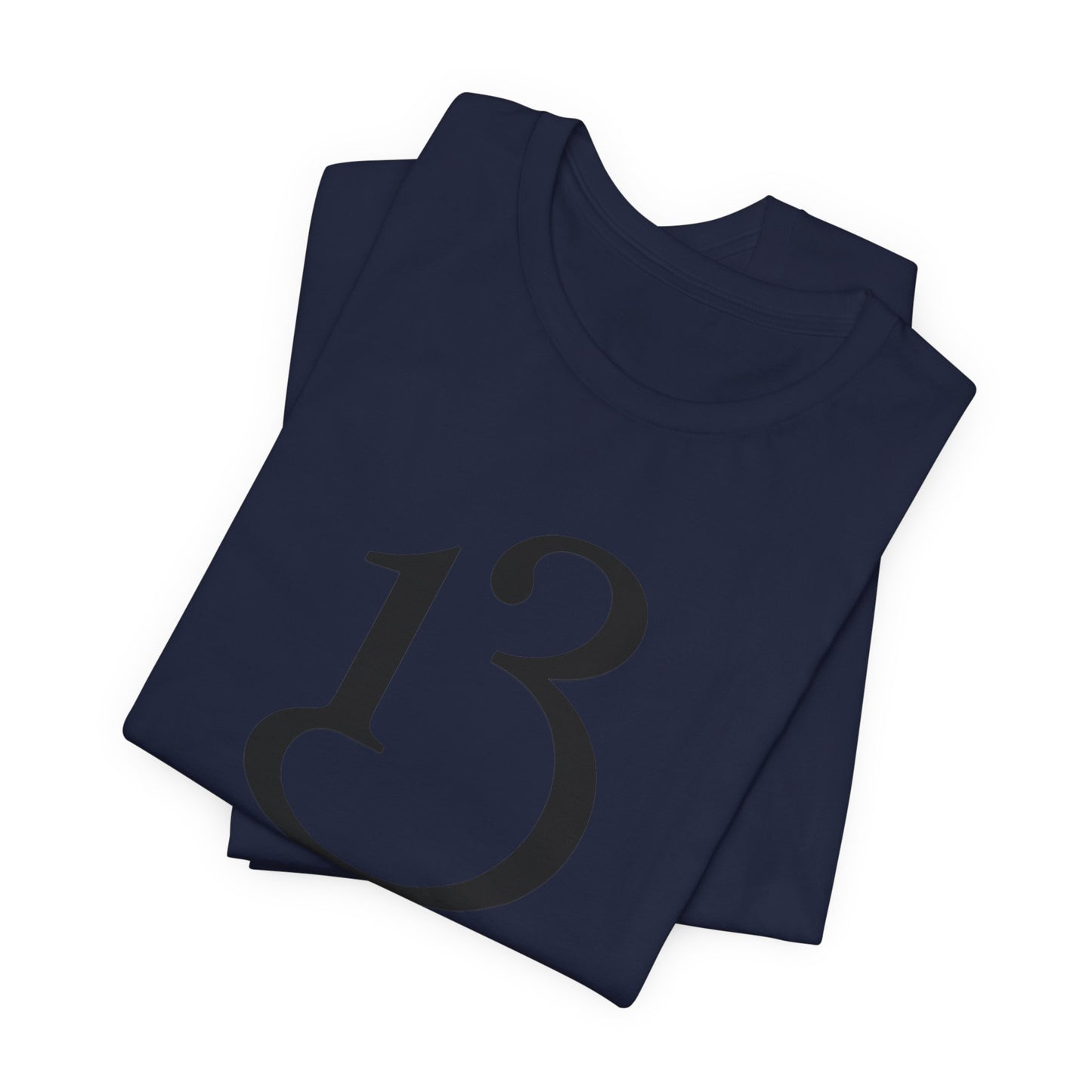 Lucky 13 Minimalist Number Tee — Simple Black '13' Graphic T-Shirt