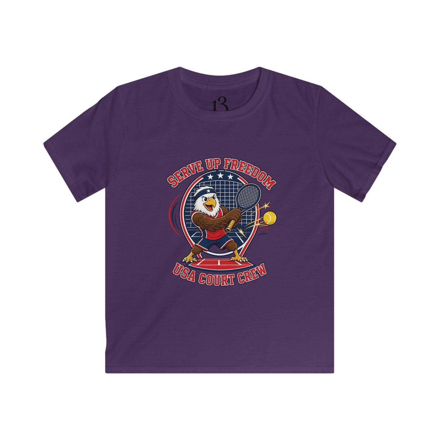 Kids Tee — 'Swing Up Freedom' Tennis Graphic Youth Shirt