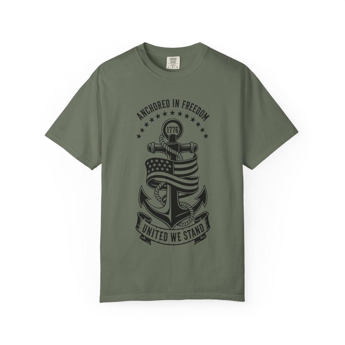 Anchored in Freedom T-Shirt — "United We Stand" Patriotic Anchor Tee
