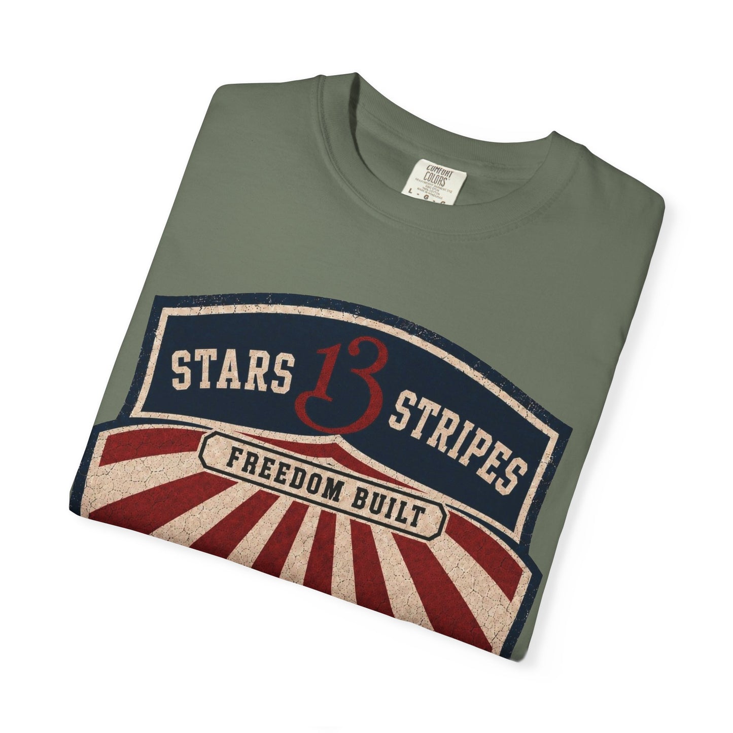 Stars13stripeS Shield T-Shirt — Freedom Built USA Heritage Tee