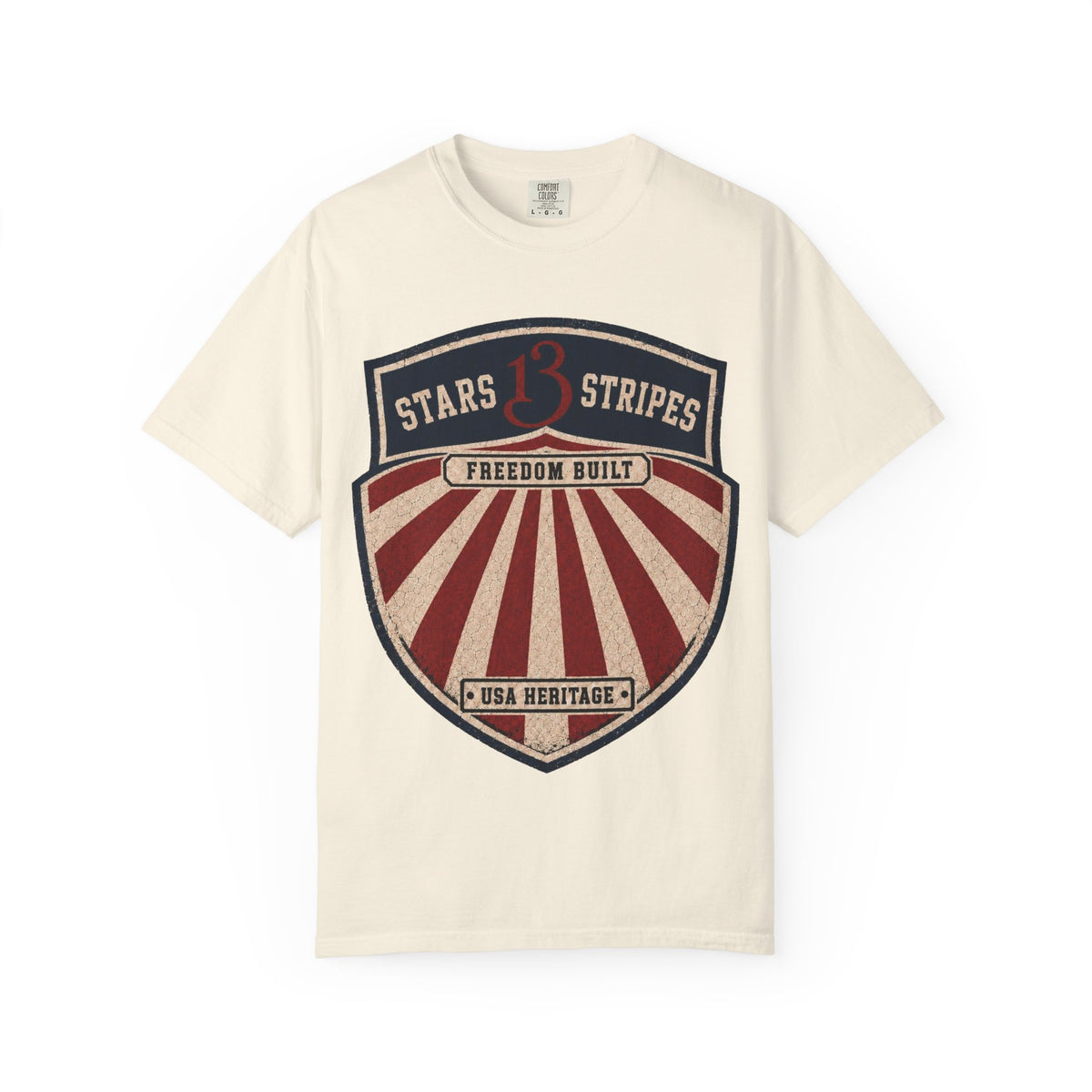 Stars13stripeS Shield T-Shirt — Freedom Built USA Heritage Tee
