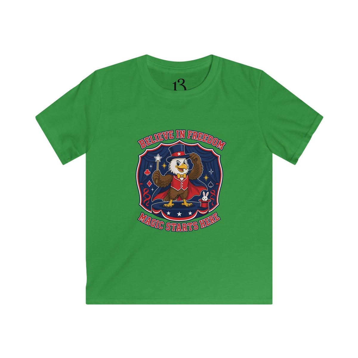 Kids Tee — "Believe in Magic" Eagle Magician Graphic