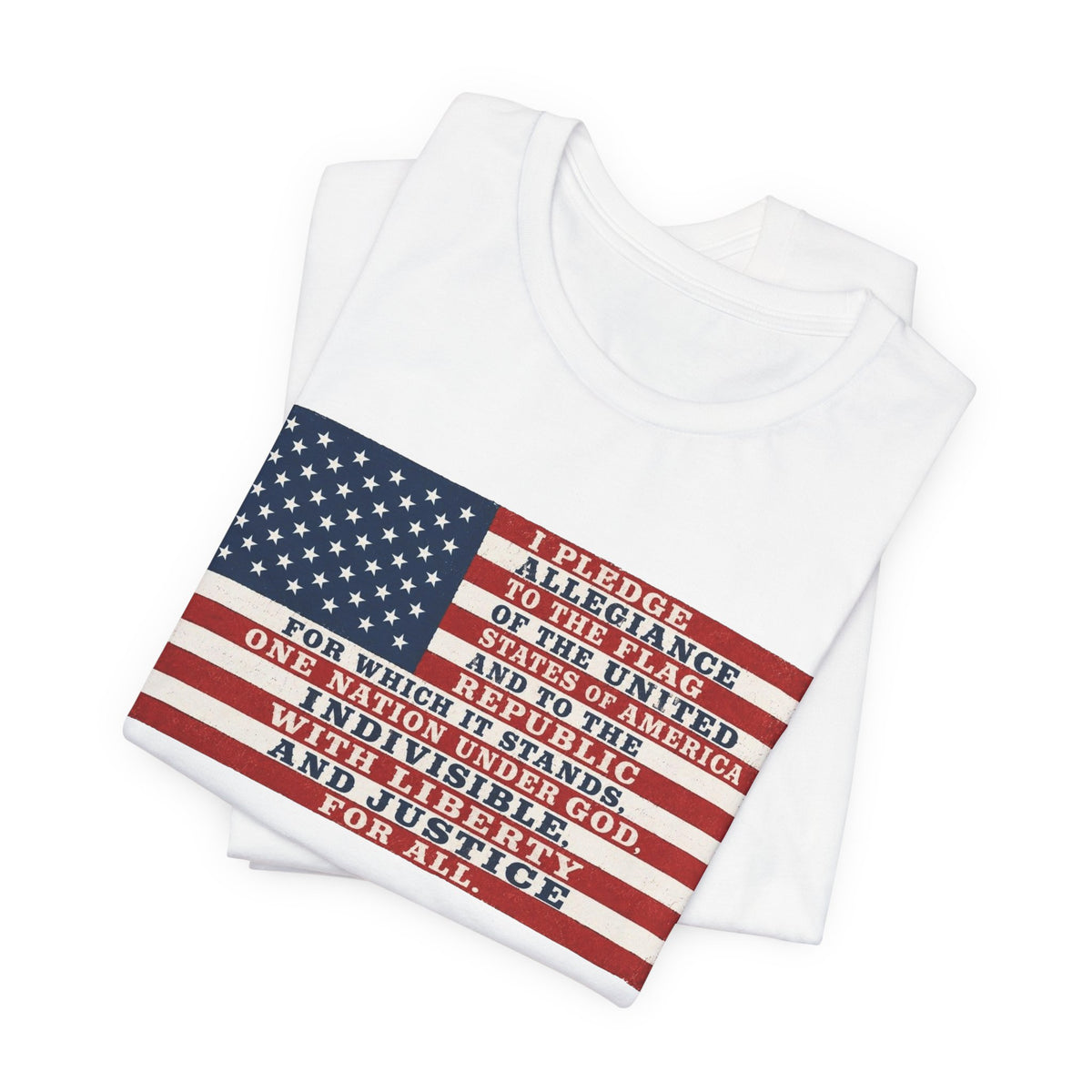 Pledge of Allegiance Flag T-Shirt — American Flag Text Tee