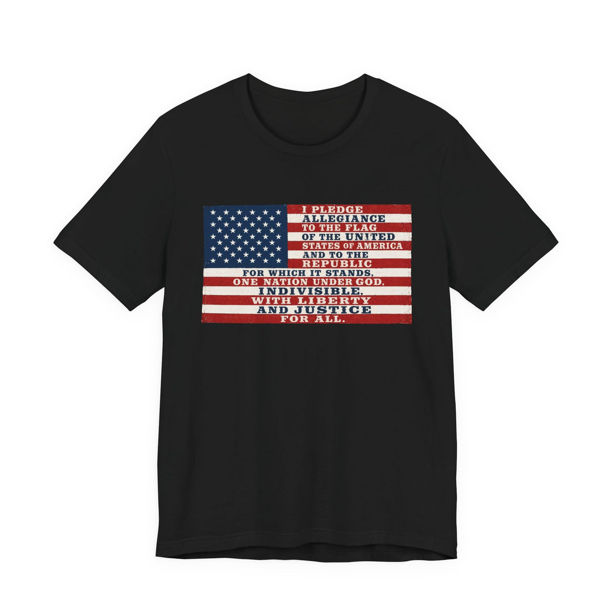 Pledge of Allegiance Flag T-Shirt — American Flag Text Tee