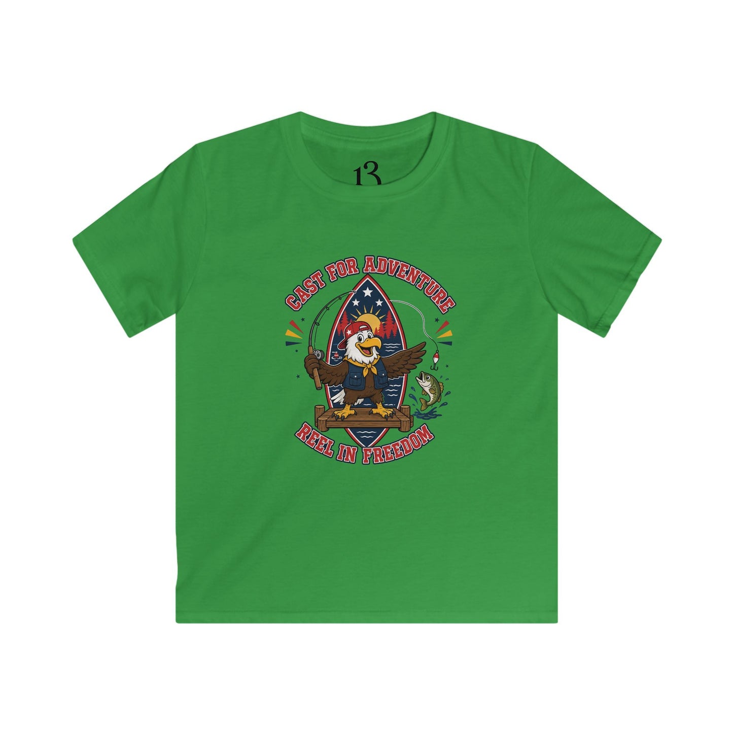 Kids Tee - "Born for Adventure, Raised by Freedom" Eagle Graphic