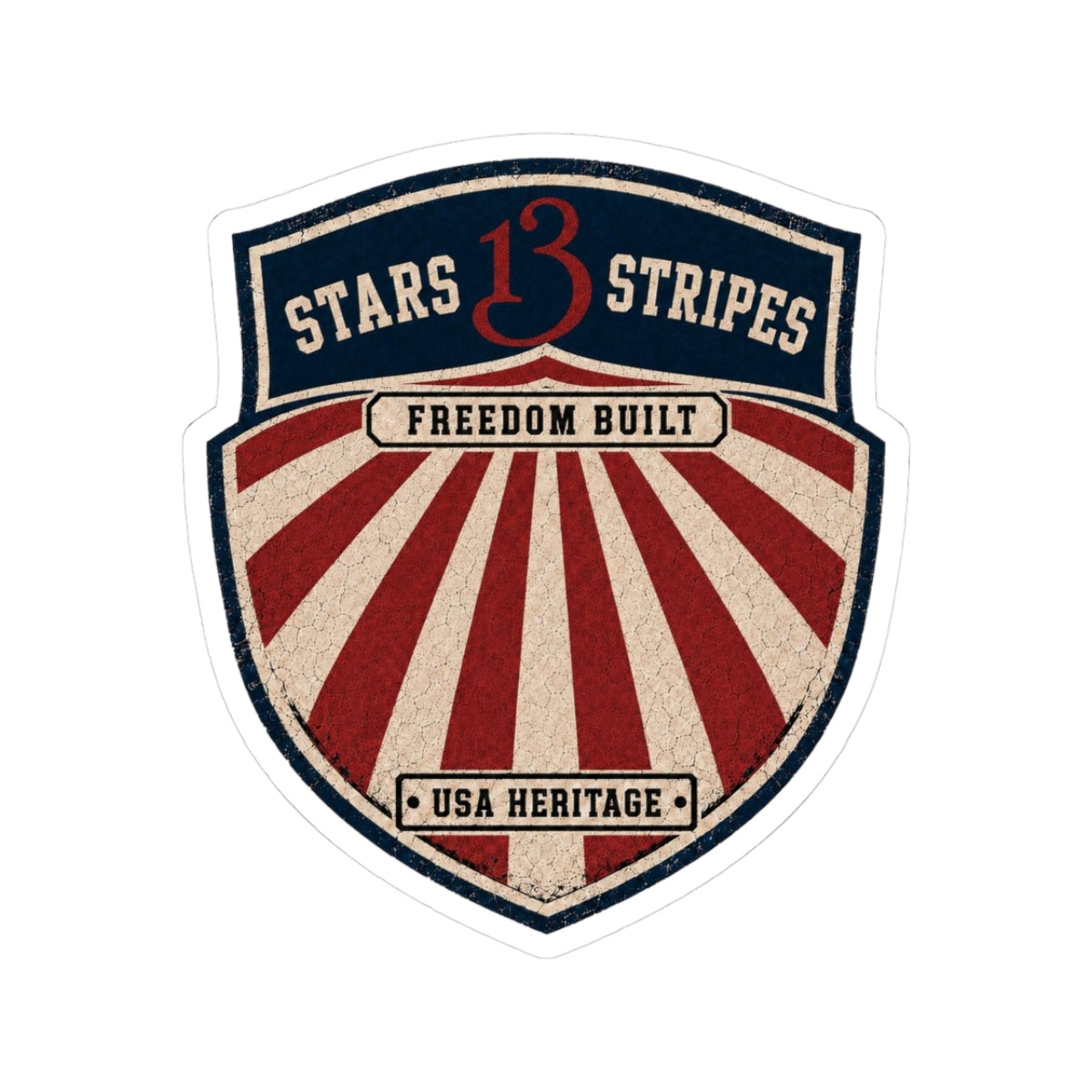 Vintage 'Stars13stripeS' Kiss-Cut Sticker — Freedom Built USA Heritage