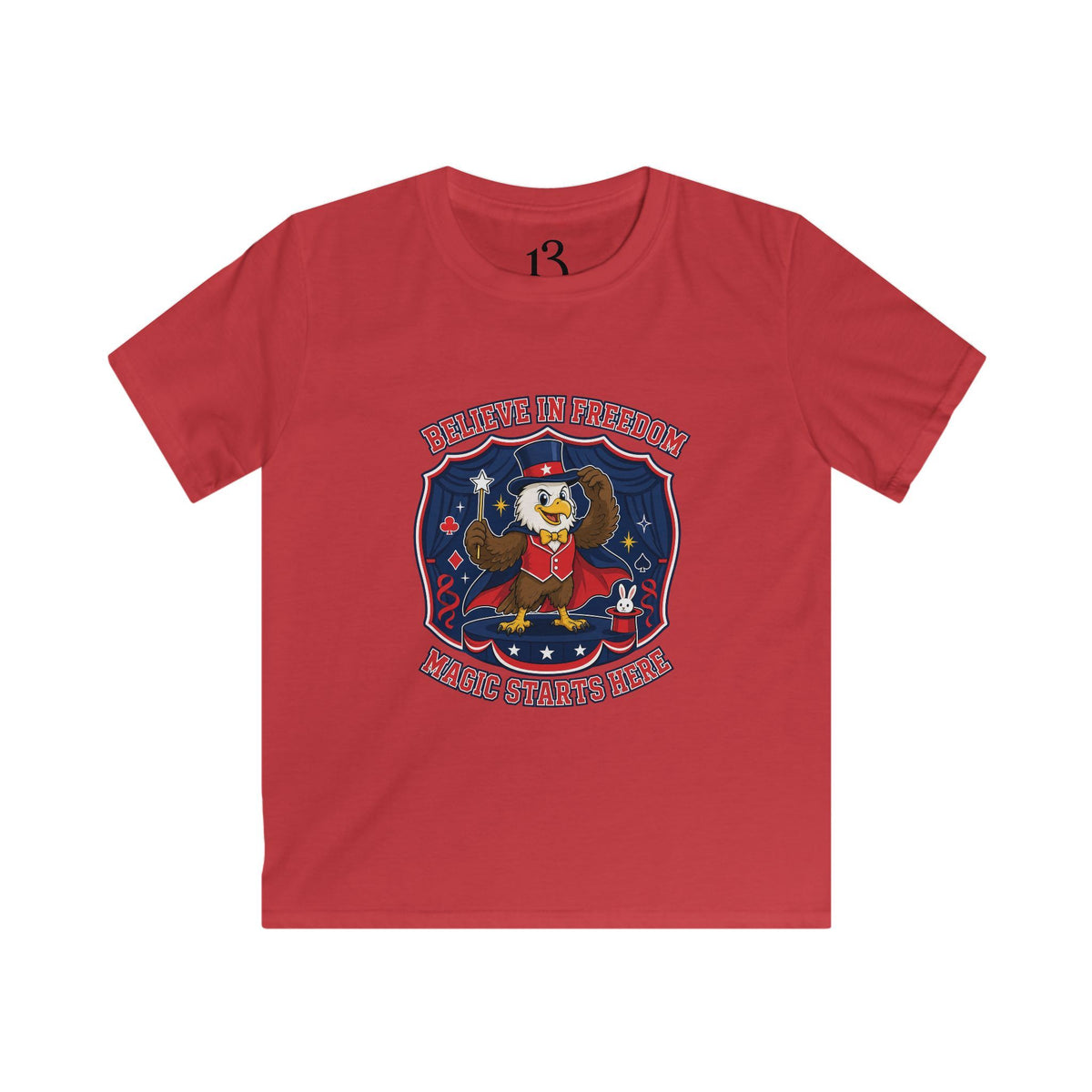Kids Tee — "Believe in Magic" Eagle Magician Graphic