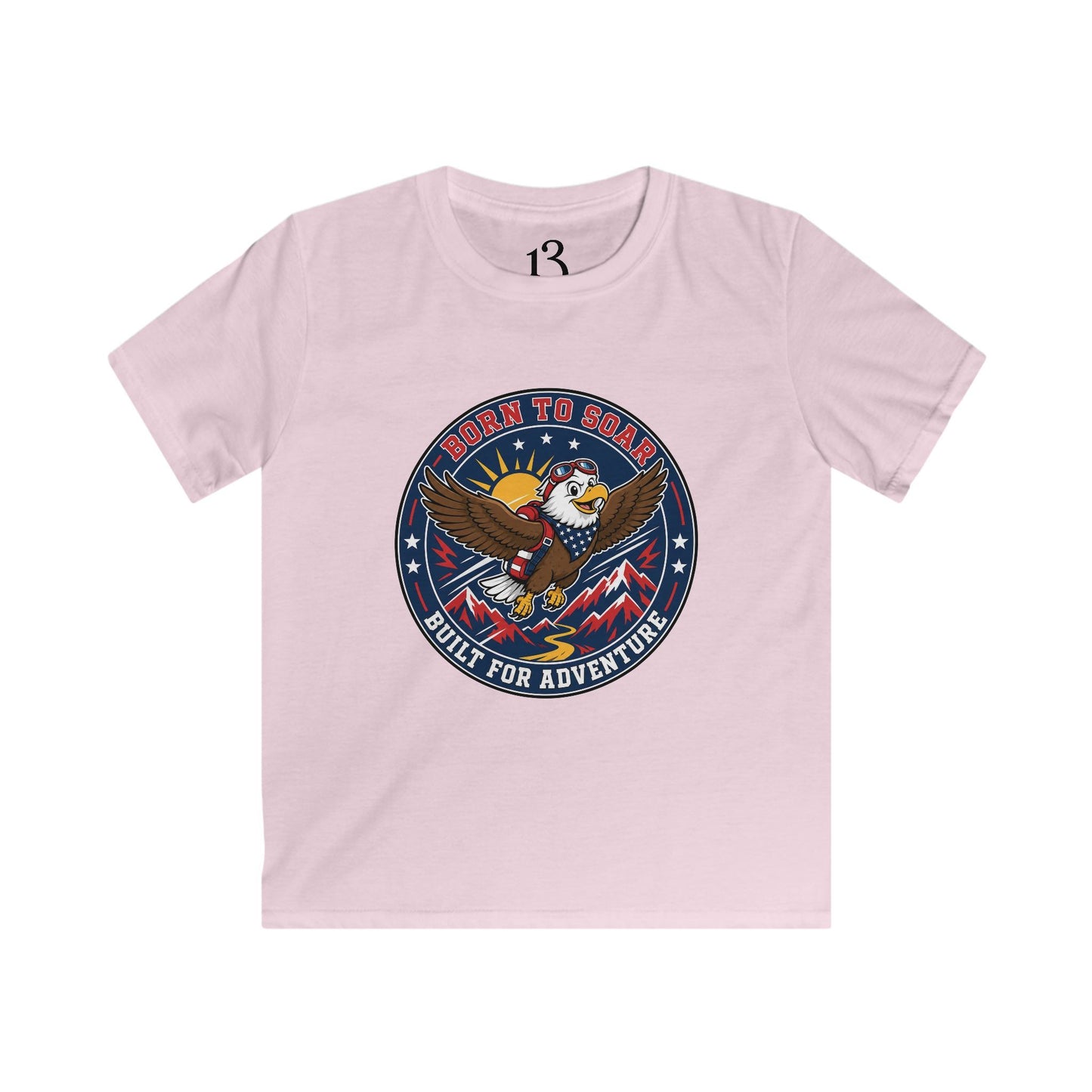 Kids Tee - "Born to Soar Built for Adventure" Eagle Graphic
