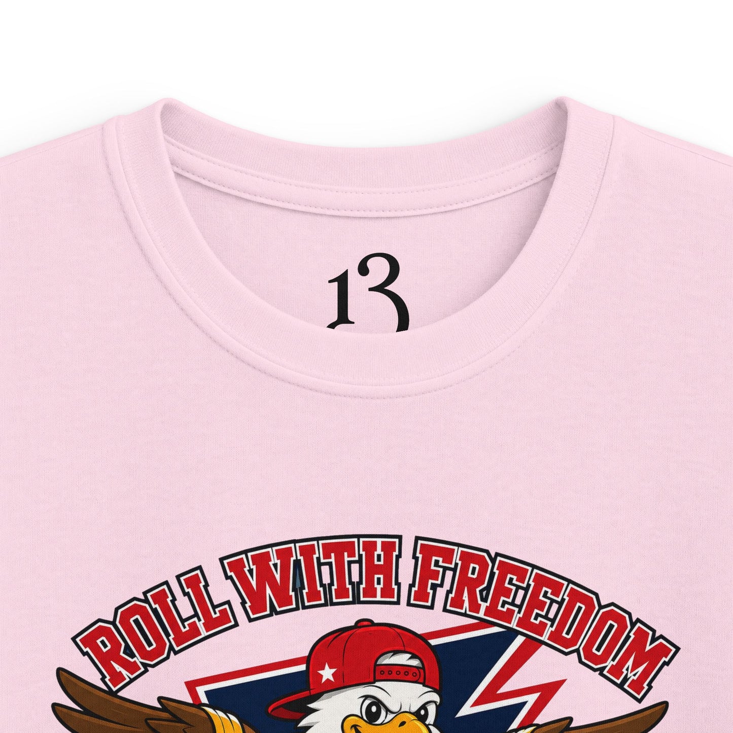 Kids Tee — 'Skate With Freedom' Eagle USA Street Crew Patriotic Skateboard Shirt