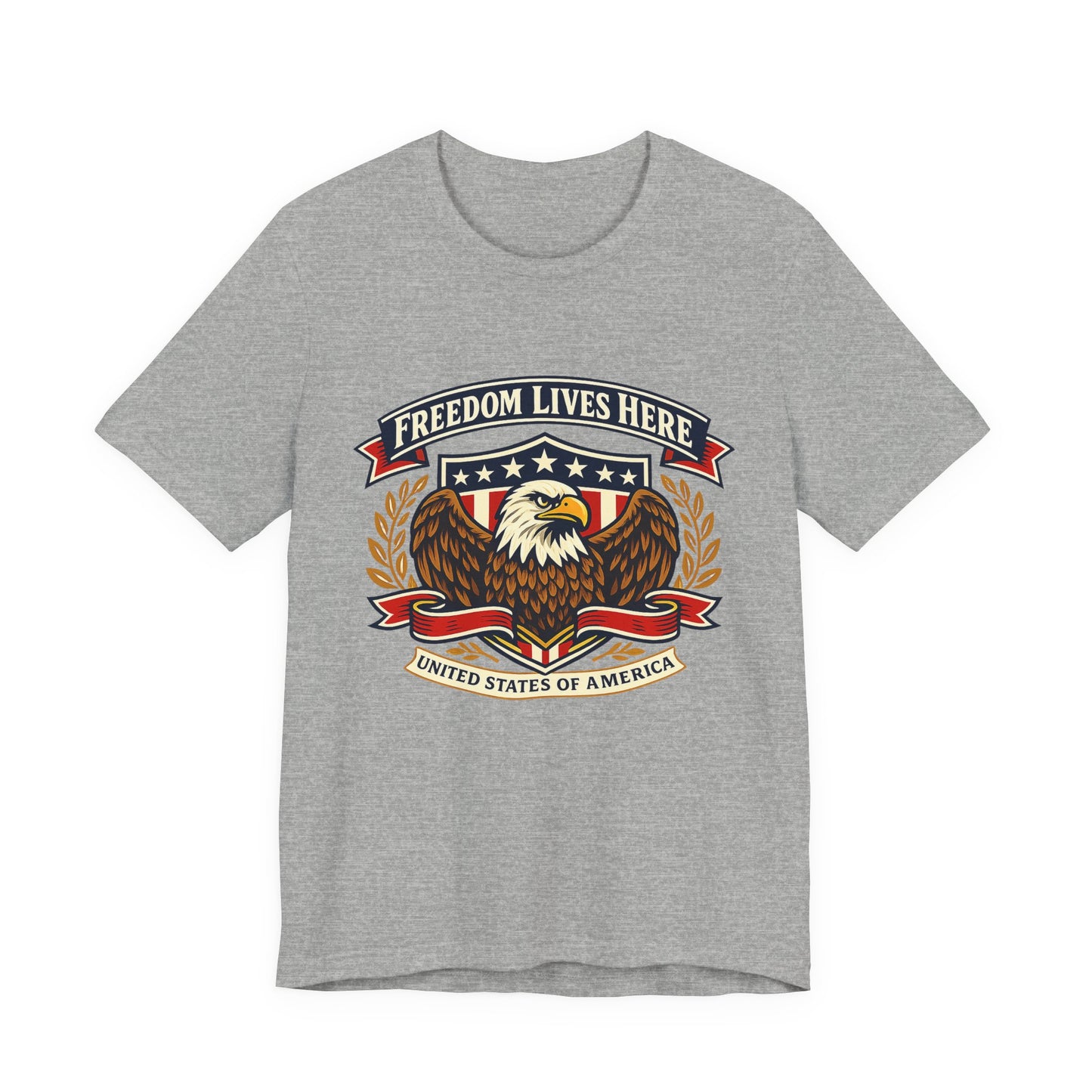 Freedom Lives Here Eagle T-Shirt — Patriotic American Flag Tee