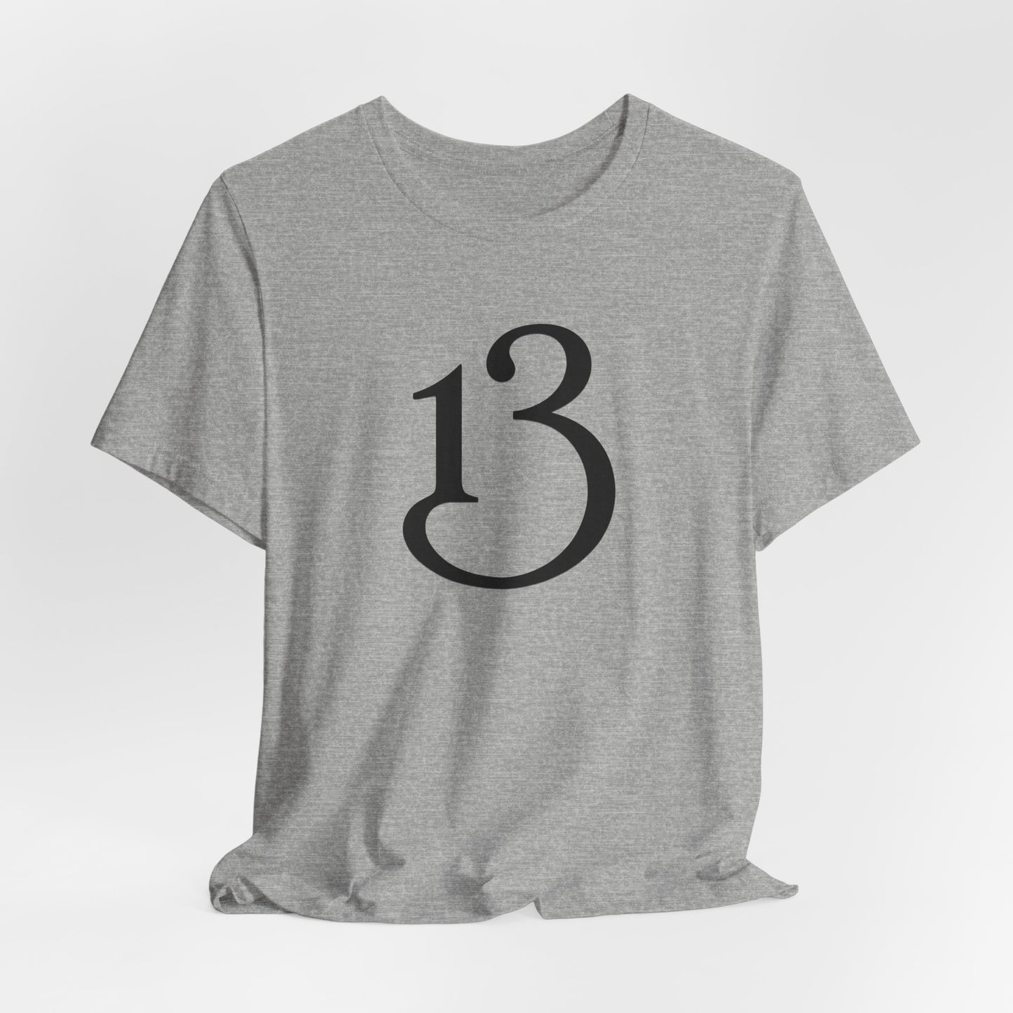 Lucky 13 Minimalist Number Tee — Simple Black '13' Graphic T-Shirt