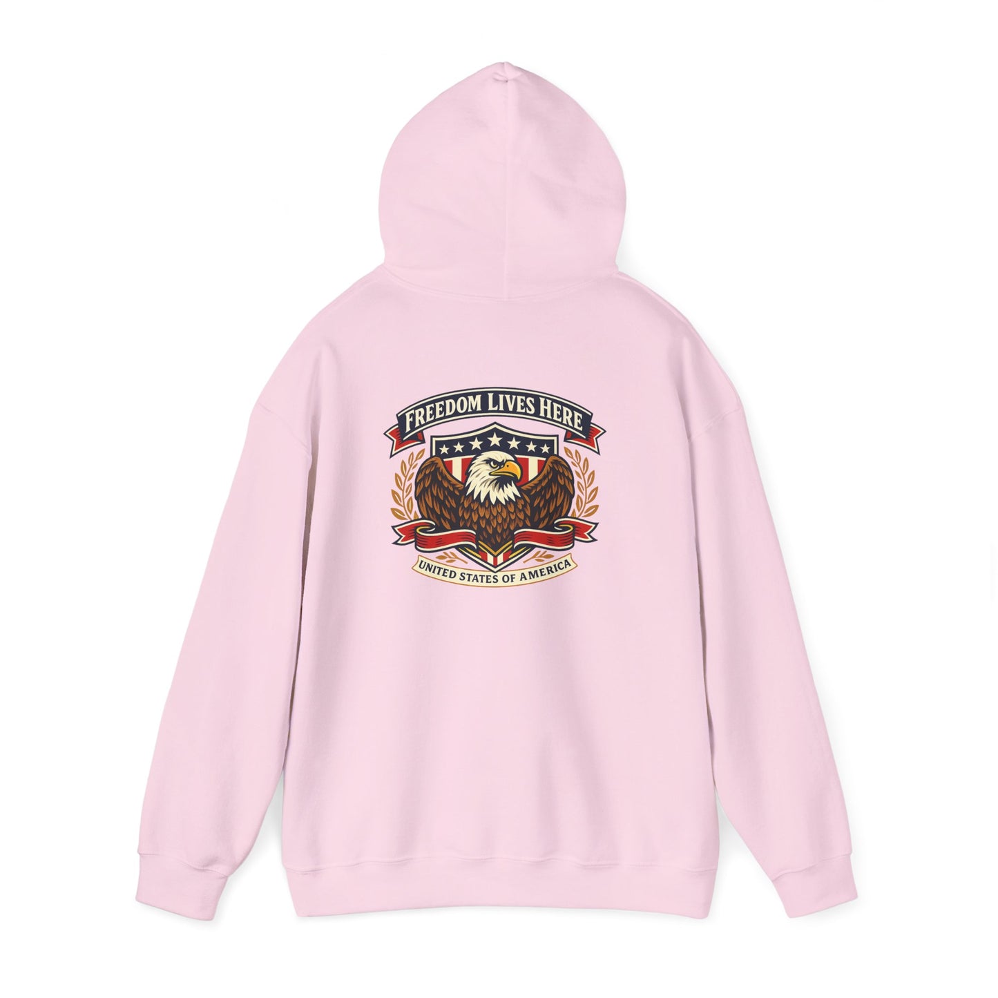 Patriotic Eagle Freedom Hoodie — USA Crest Back Design