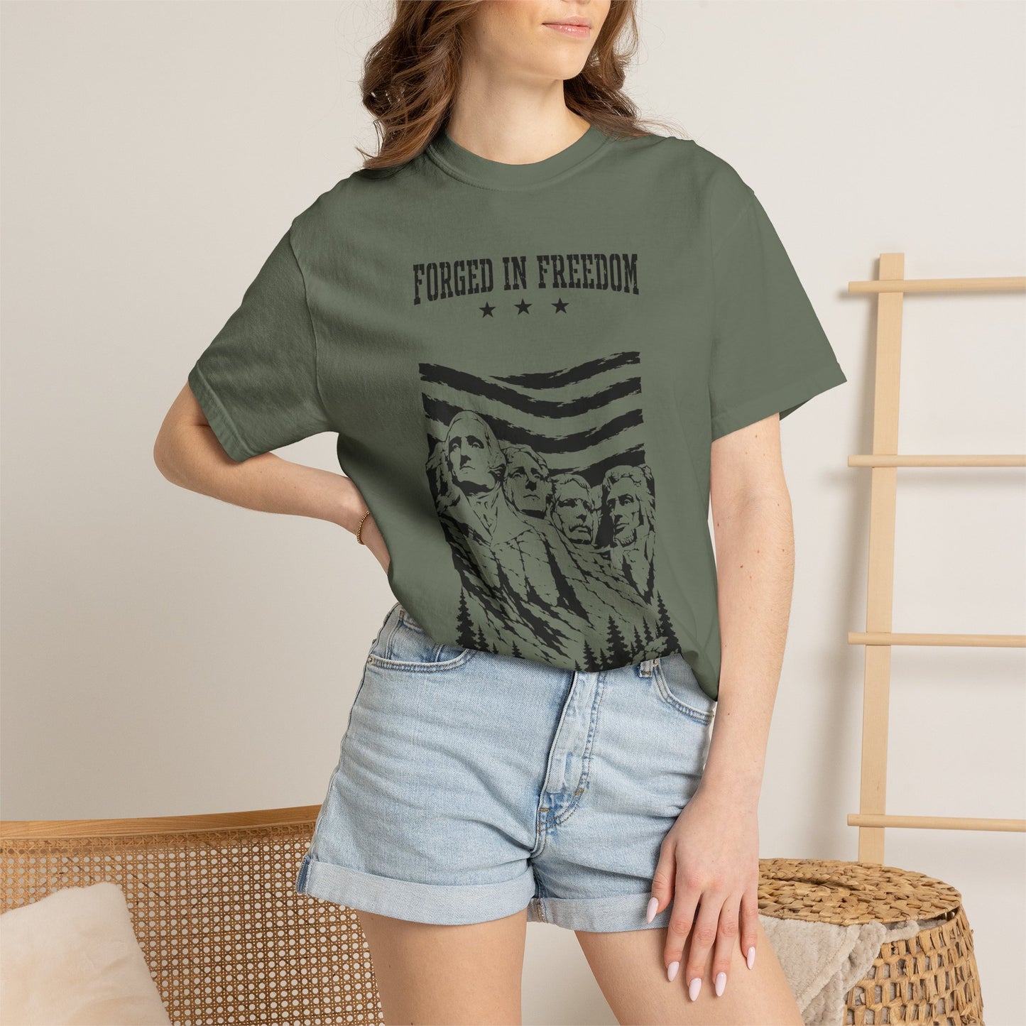 Forged in Freedom T-Shirt — Mount Rushmore Patriotic Tee (United States of America 1776)