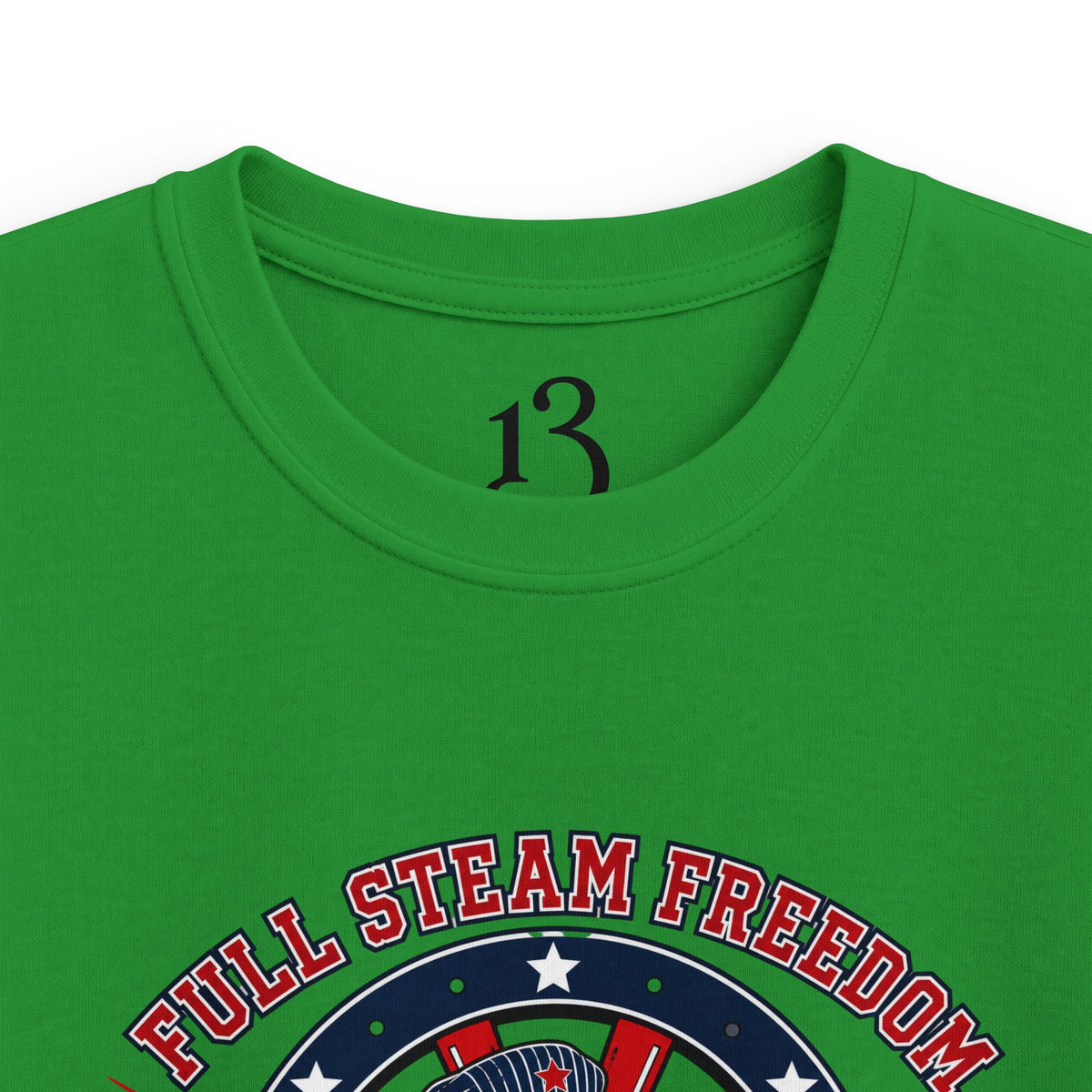 Kids Tee - Patriotic Eagle Engineer "Full Steam Freedom, USA Rail Crew" Railway Graphic