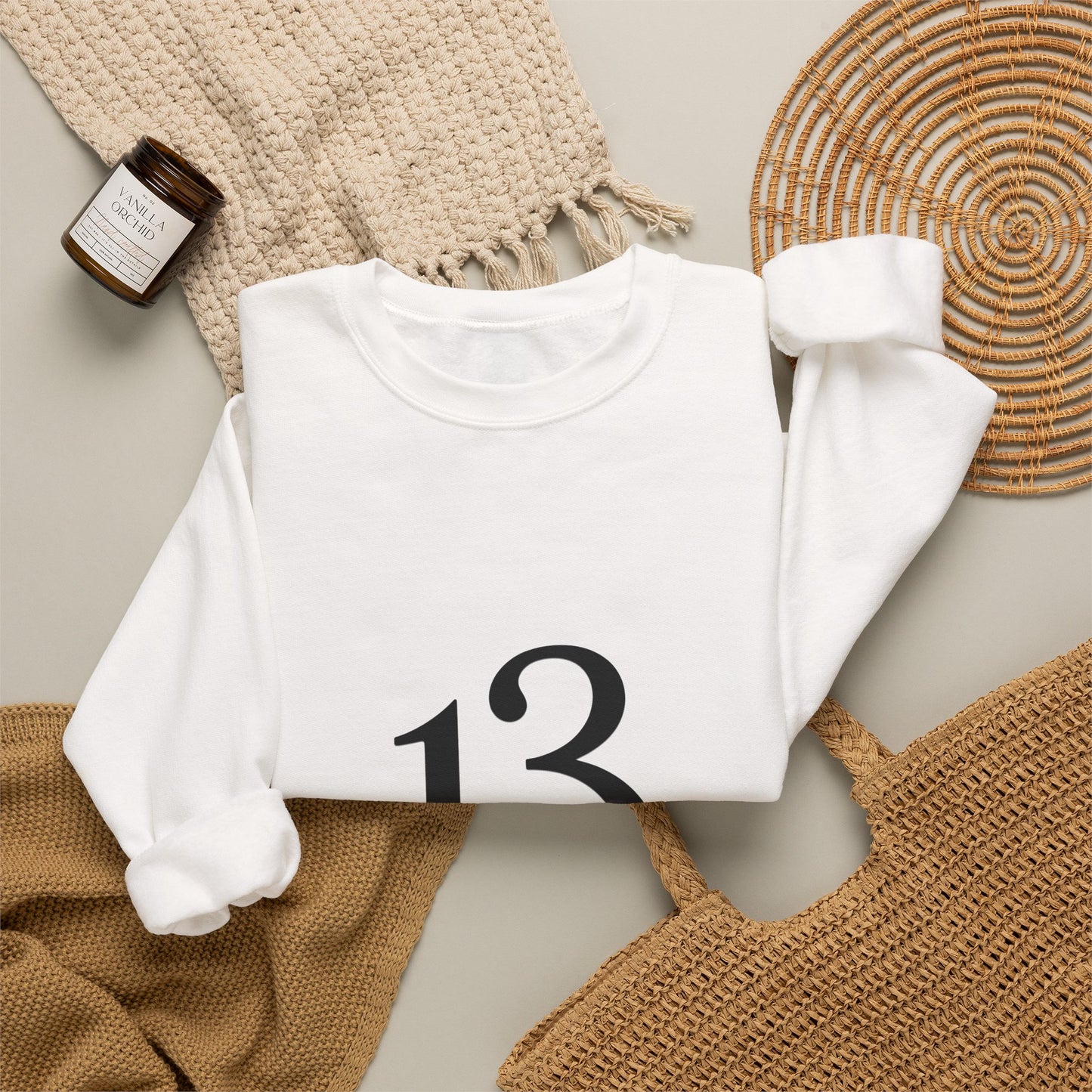 Crewneck Sweatshirt - Minimal '13' Graphic Classic