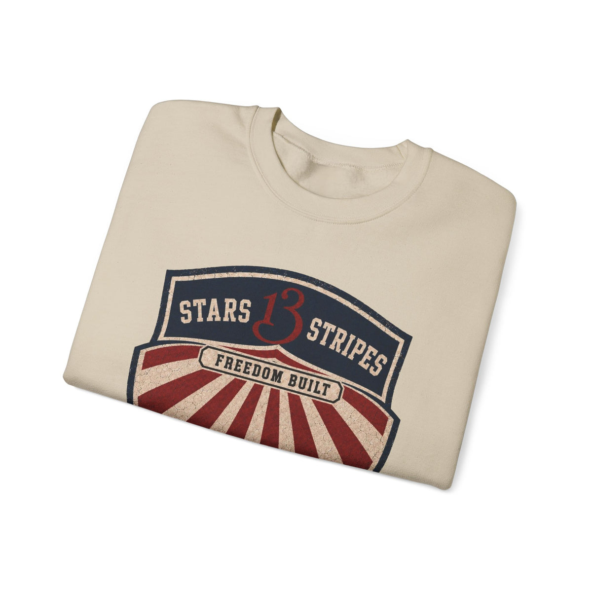 Crewneck Sweatshirt — Vintage 'Stars13stripeS' Patriot Shield