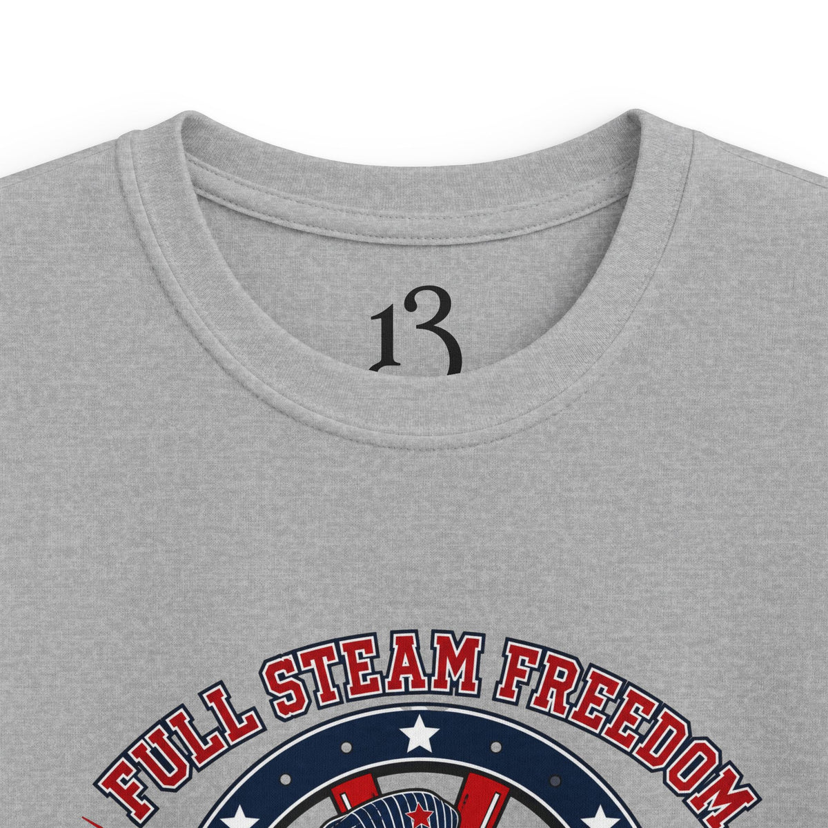 Kids Tee - Patriotic Eagle Engineer "Full Steam Freedom, USA Rail Crew" Railway Graphic