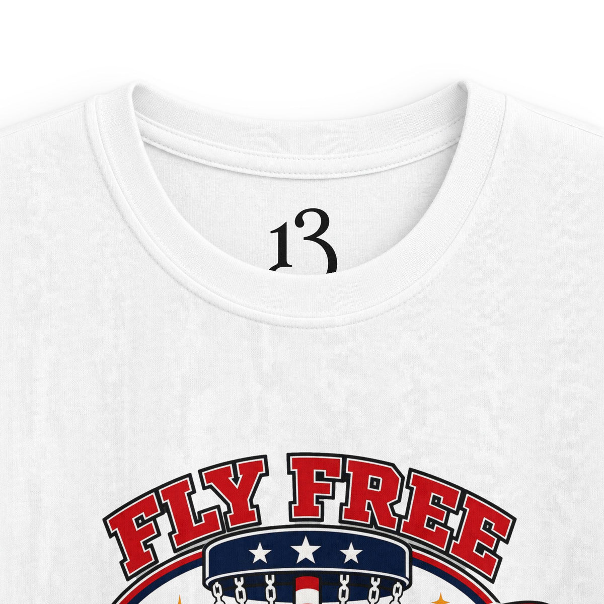 Kids Tee — "Fly Free USA Disc Crew" Patriotic Eagle Graphic