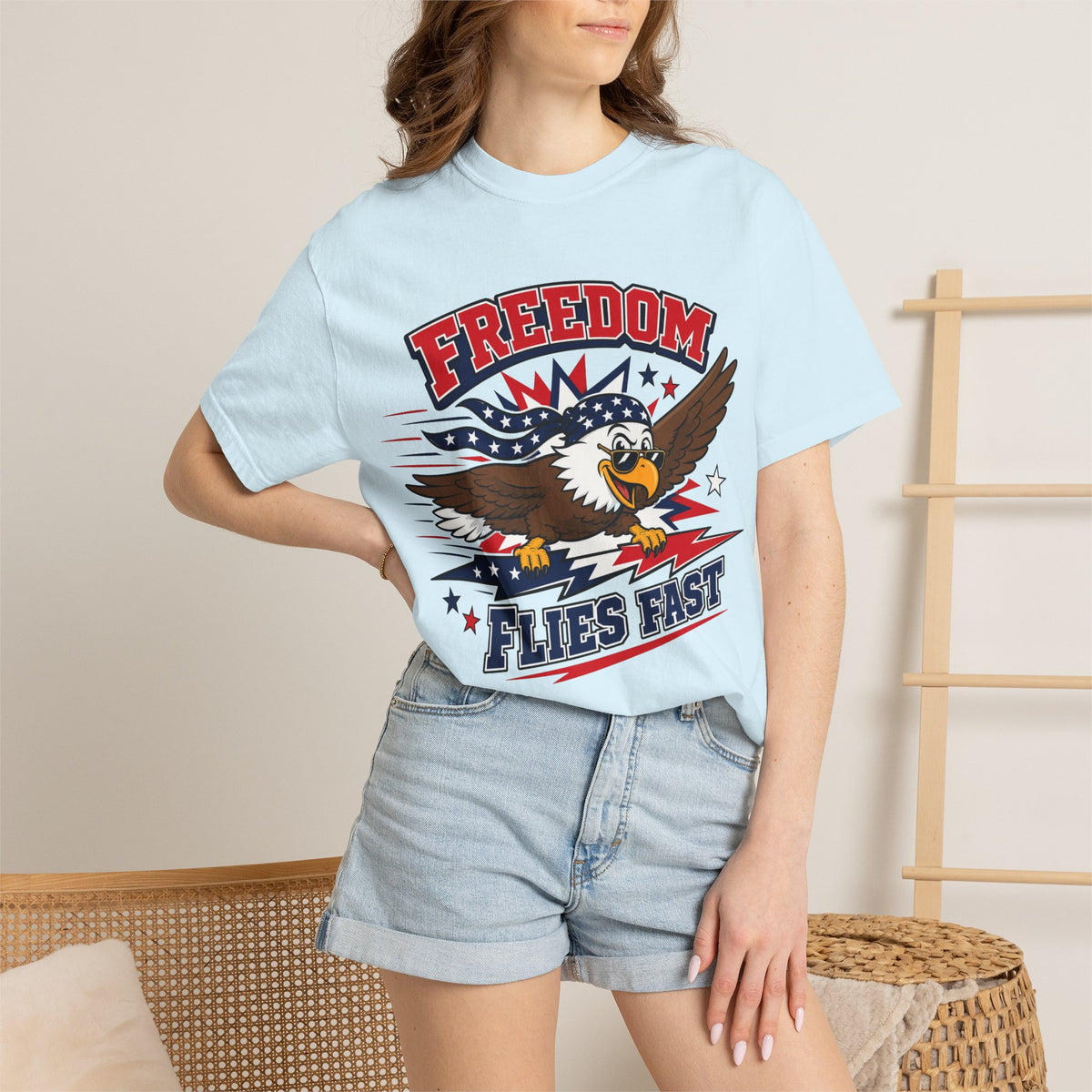 Freedom Flies Fast T-Shirt — Patriotic Eagle Graphic Tee