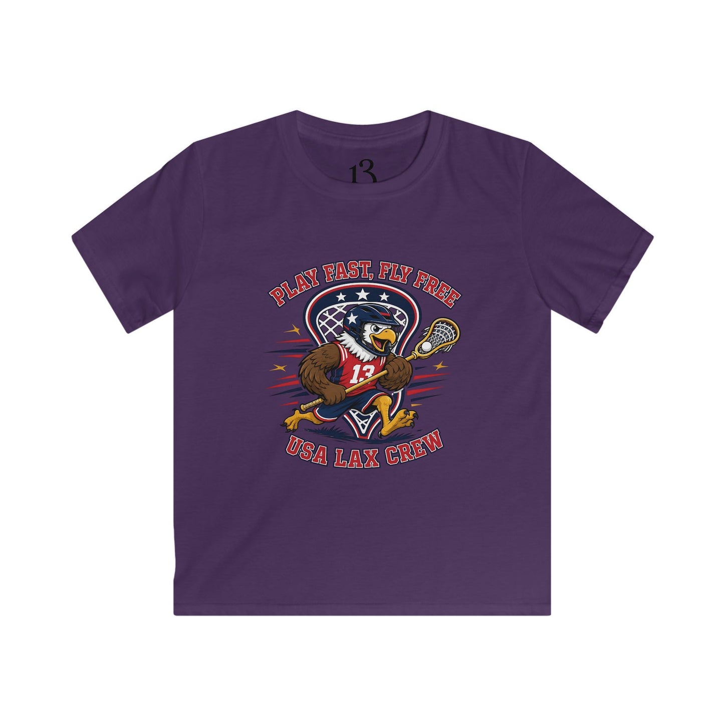 Kids Lacrosse Tee - 'Play Fast, Hit Hard' Eagle Lacrosse Graphic Shirt