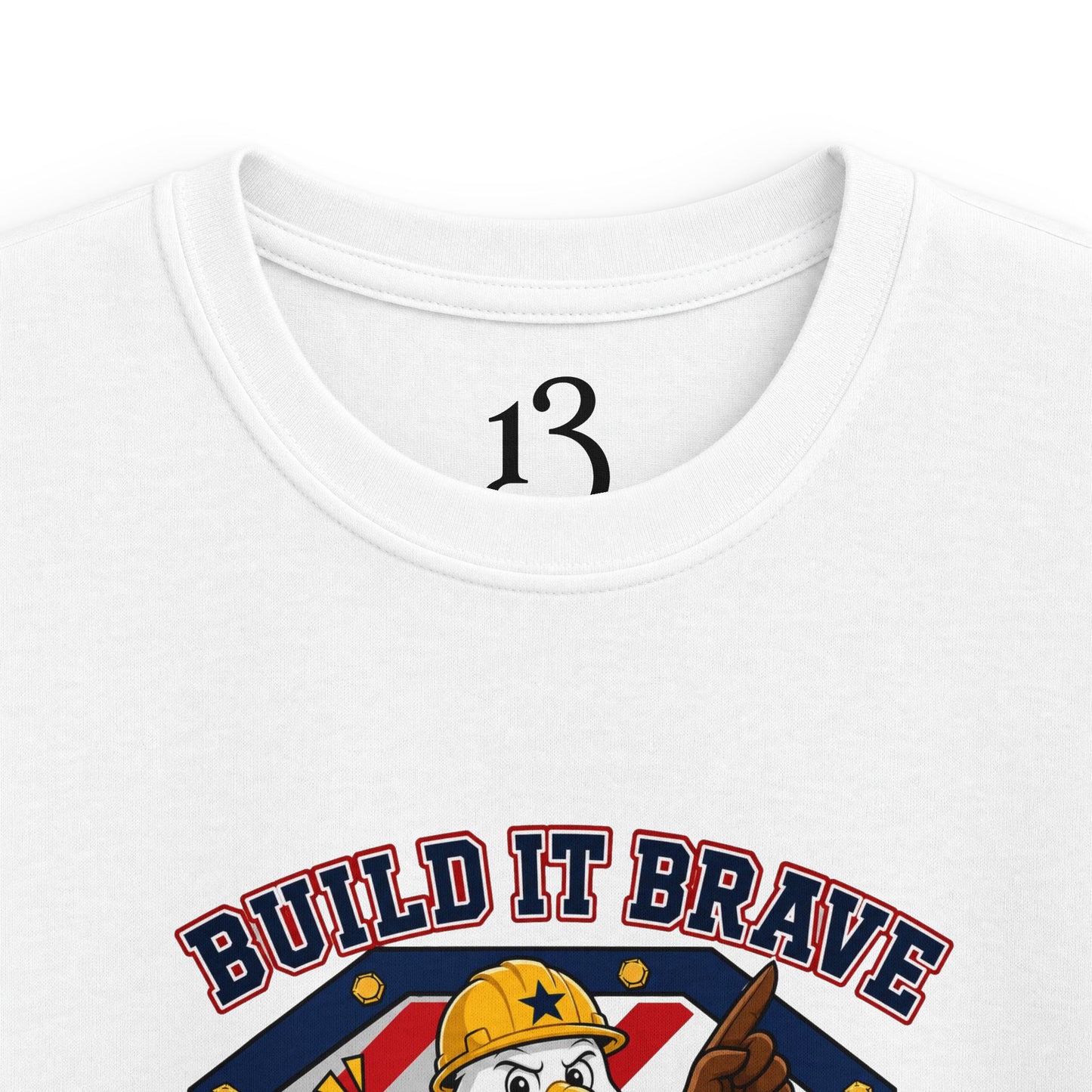 Kids Tee - 'Build It Brave, Make USA Strong' Patriotic Bald Eagle Design